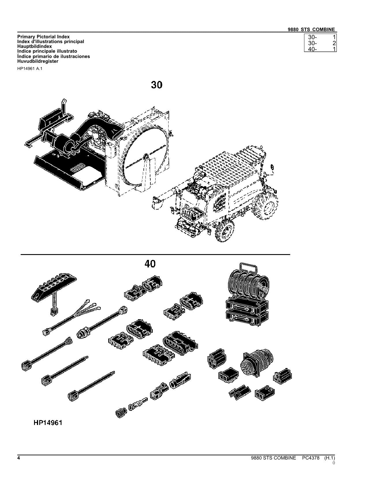 JOHN DEERE 9880 STS COMBINE PARTS CATALOG MANUAL