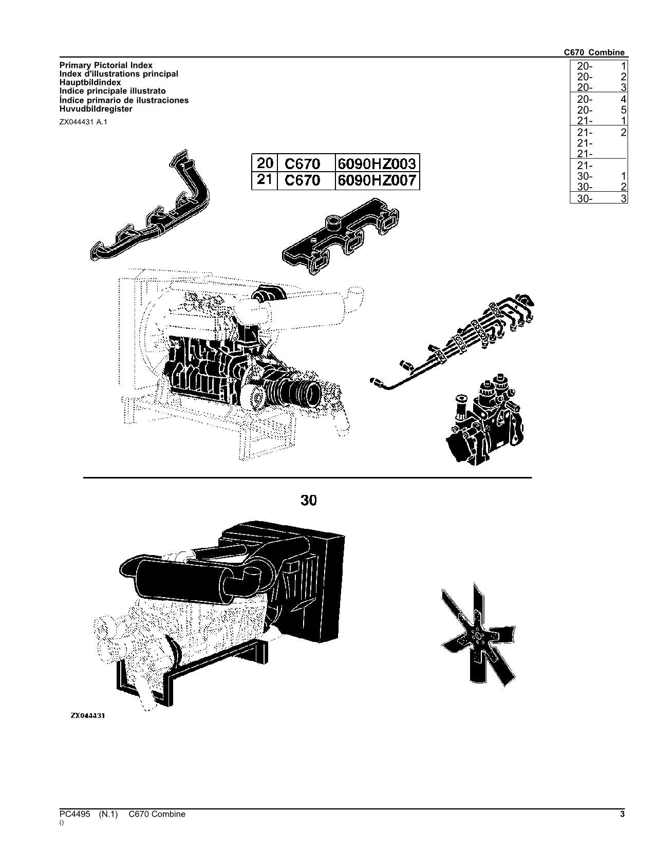 JOHN DEERE C670 MÄHDRESCHER-ERSATZTEILKATALOGHANDBUCH