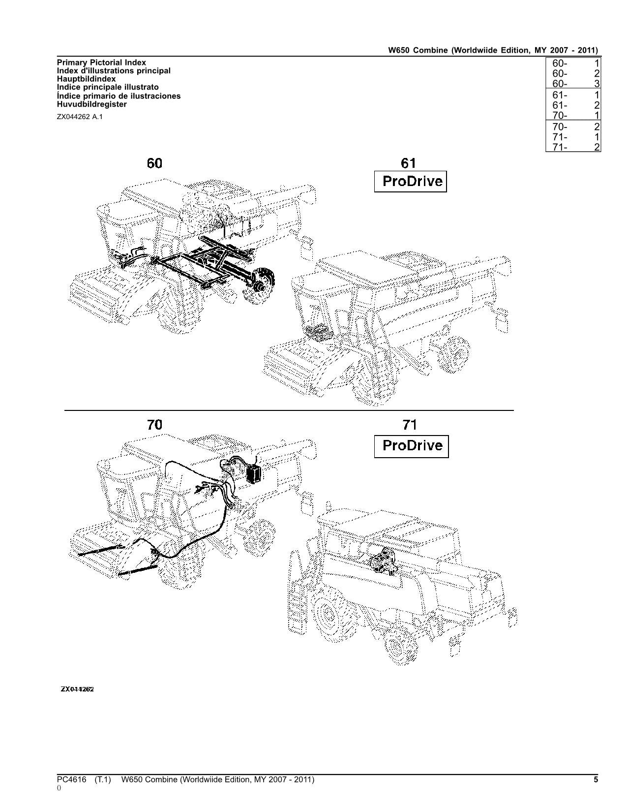 JOHN DEERE W650 MÄHDRESCHER-ERSATZTEILKATALOGHANDBUCH Nr. 7