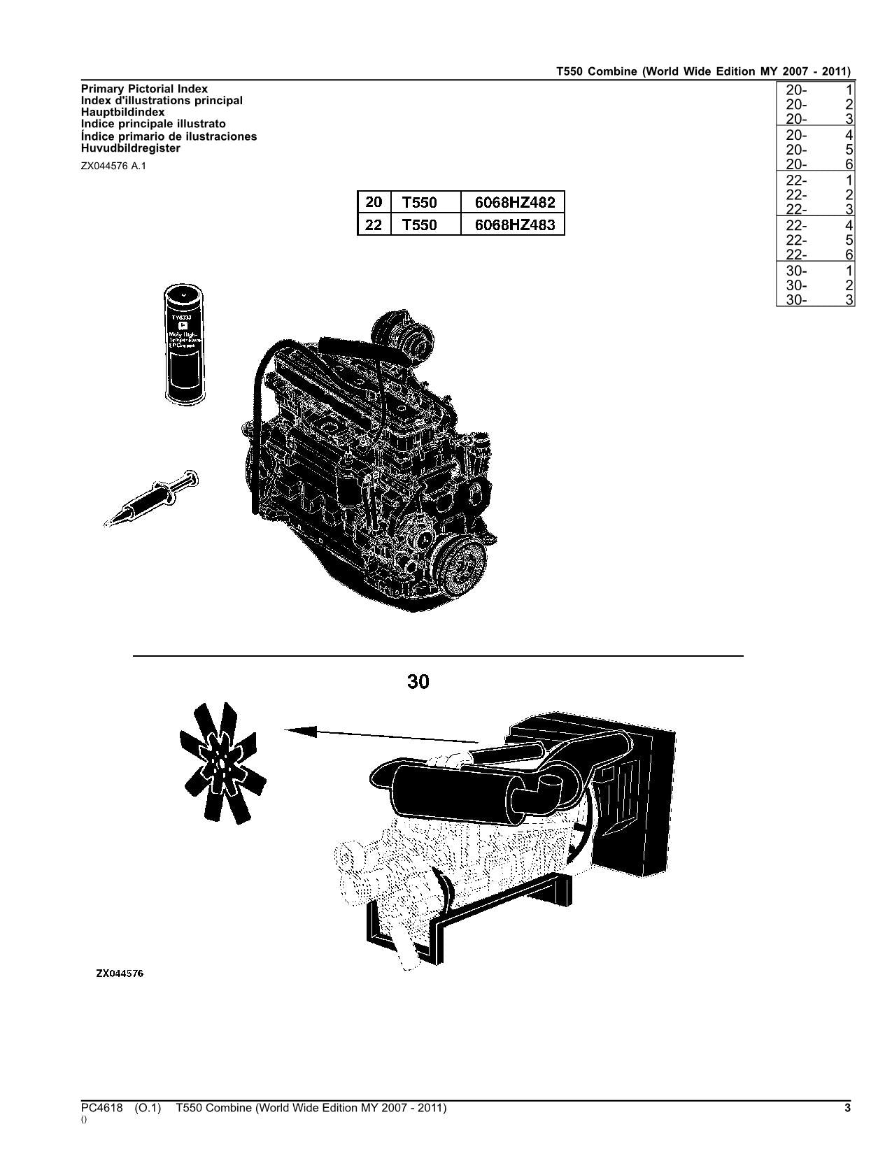 MANUEL DU CATALOGUE DES PIÈCES DE LA MOISSONNEUSE-BATTEUSE JOHN DEERE T550 #8