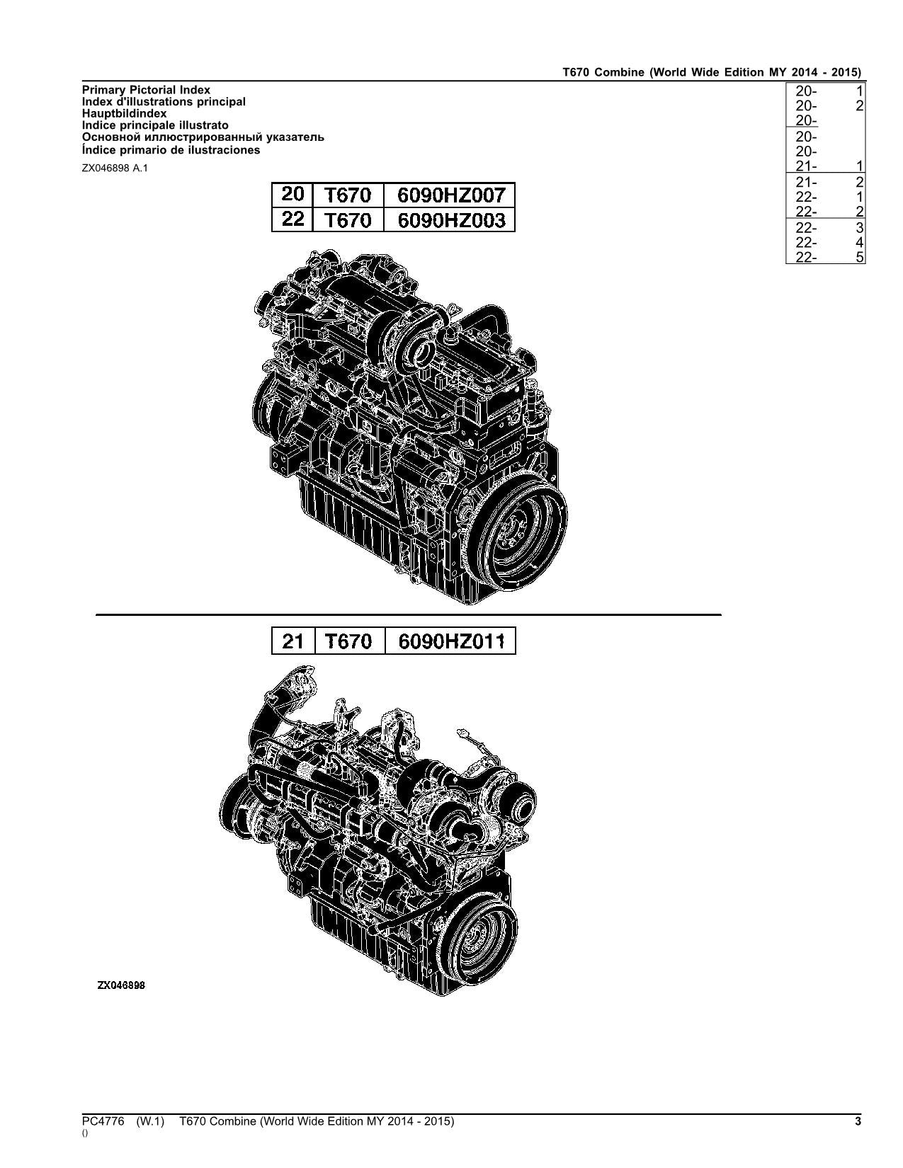 MANUEL DU CATALOGUE DES PIÈCES DE LA MOISSONNEUSE-BATTEUSE JOHN DEERE T670 #10