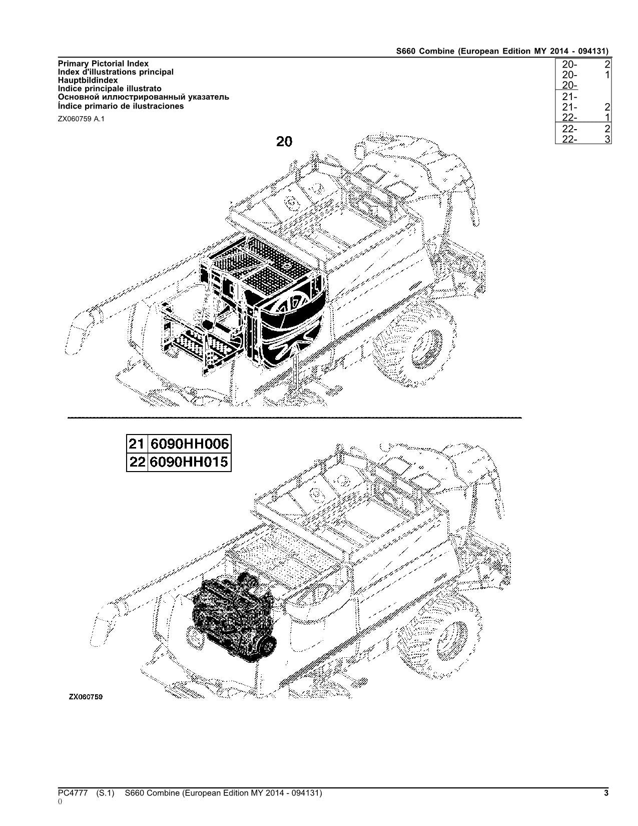 JOHN DEERE S660 MÄHDRESCHER-ERSATZTEILKATALOGHANDBUCH Nr. 5