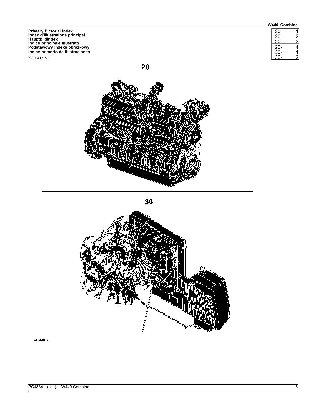 JOHN DEERE W440 COMBINE PARTS CATALOG MANUAL #2