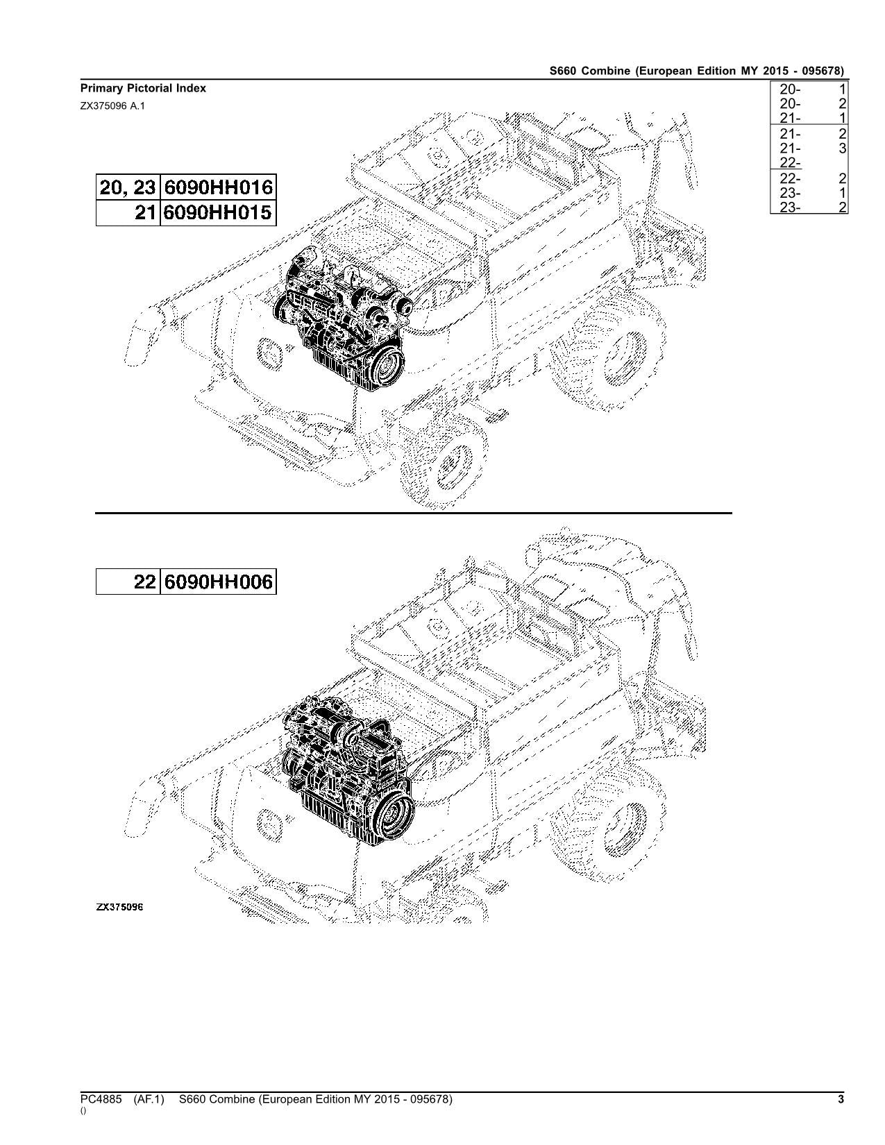 JOHN DEERE S660 COMBINE PARTS CATALOG MANUAL #6