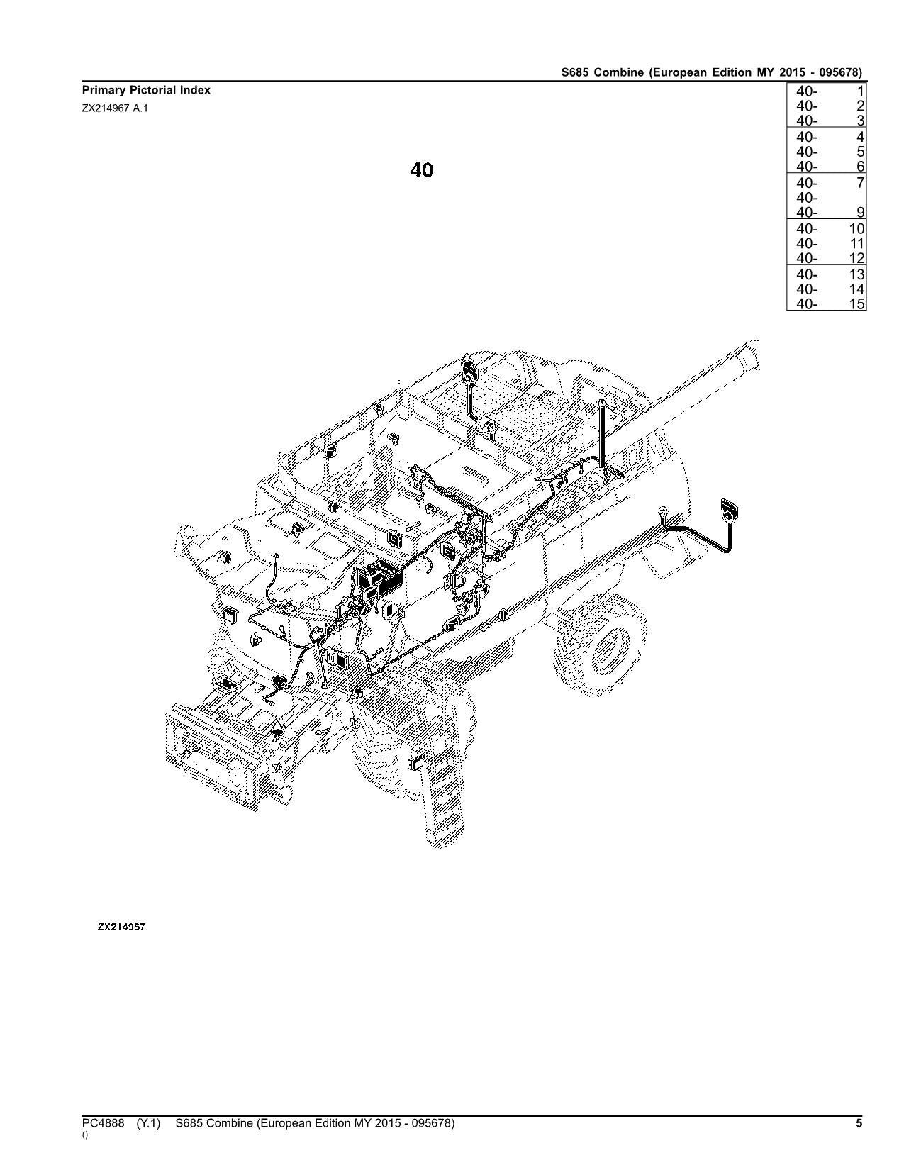 JOHN DEERE S685 MÄHDRESCHER-ERSATZTEILKATALOGHANDBUCH Nr. 4