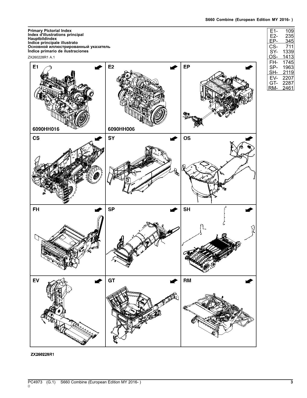 JOHN DEERE S660 COMBINE PARTS CATALOG MANUAL #7