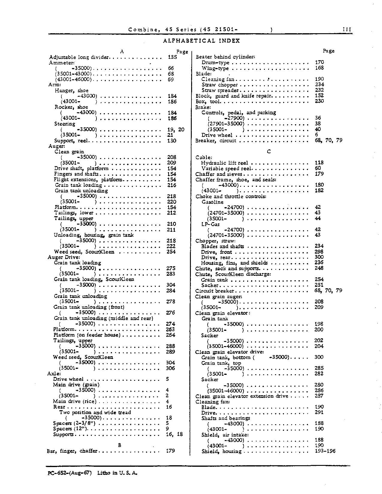 MANUEL DU CATALOGUE DES PIÈCES DE LA MOISSONNEUSE-BATTEUSE JOHN DEERE 45 #2