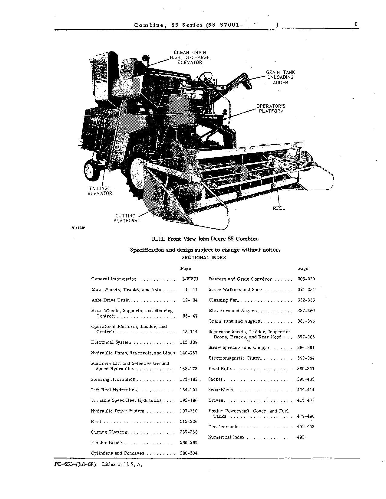 MANUEL DU CATALOGUE DES PIÈCES DE LA MOISSONNEUSE-BATTEUSE JOHN DEERE 55 #2