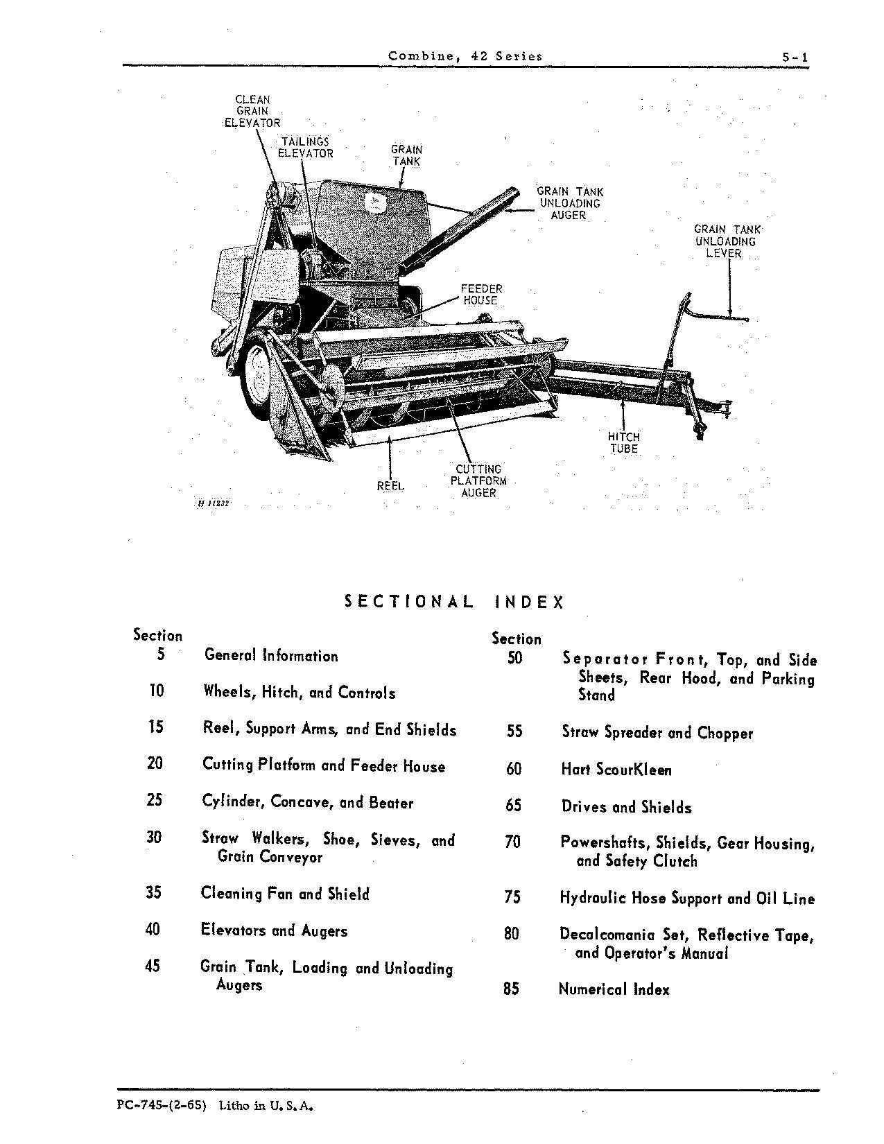 JOHN DEERE 42 MÄHDRESCHER ERSATZTEILKATALOGHANDBUCH