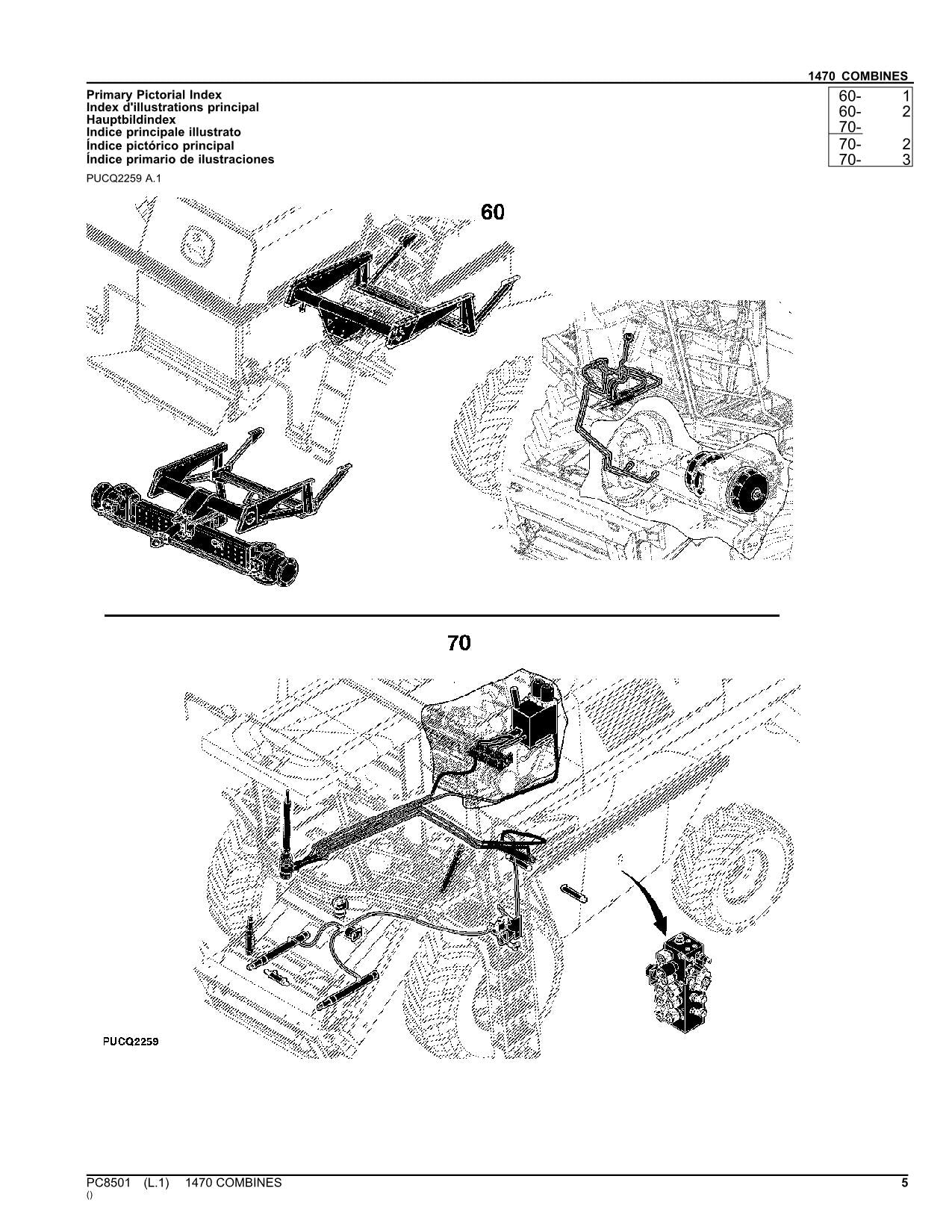 JOHN DEERE 1470 COMBINE PARTS CATALOG MANUAL #1