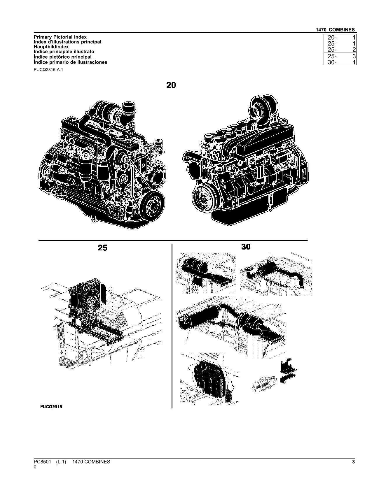 JOHN DEERE 1470 COMBINE PARTS CATALOG MANUAL #1