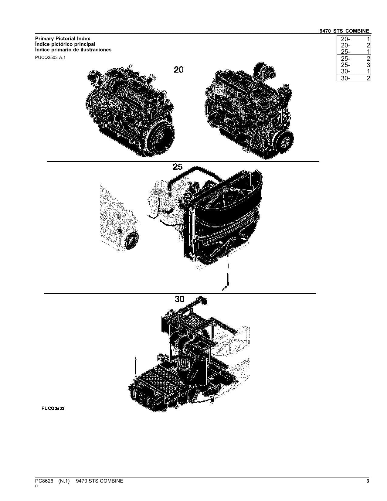 MANUEL DU CATALOGUE DES PIÈCES DE LA MOISSONNEUSE-BATTEUSE JOHN DEERE 9470 STS