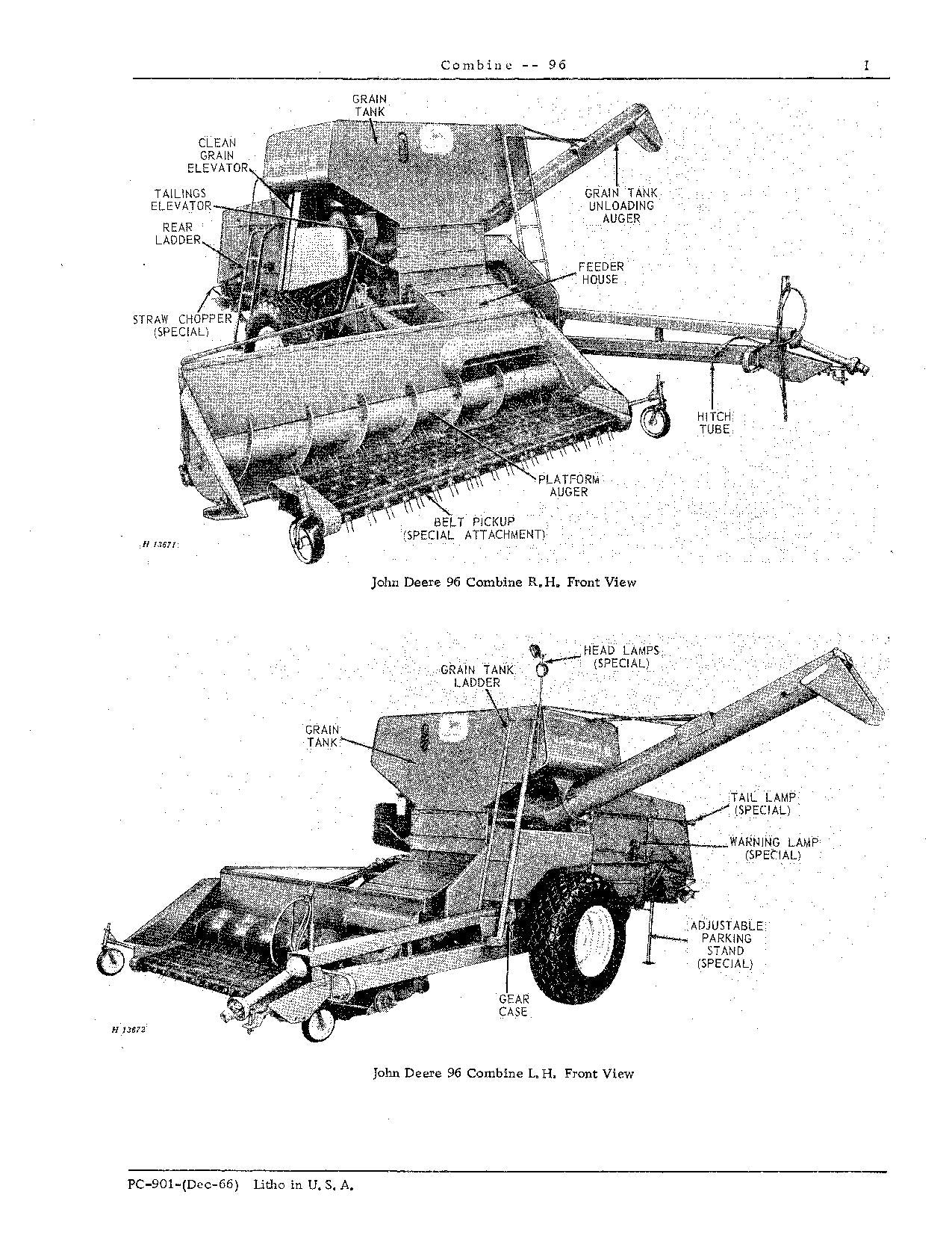 MANUEL DU CATALOGUE DES PIÈCES DE LA MOISSONNEUSE-BATTEUSE JOHN DEERE 96