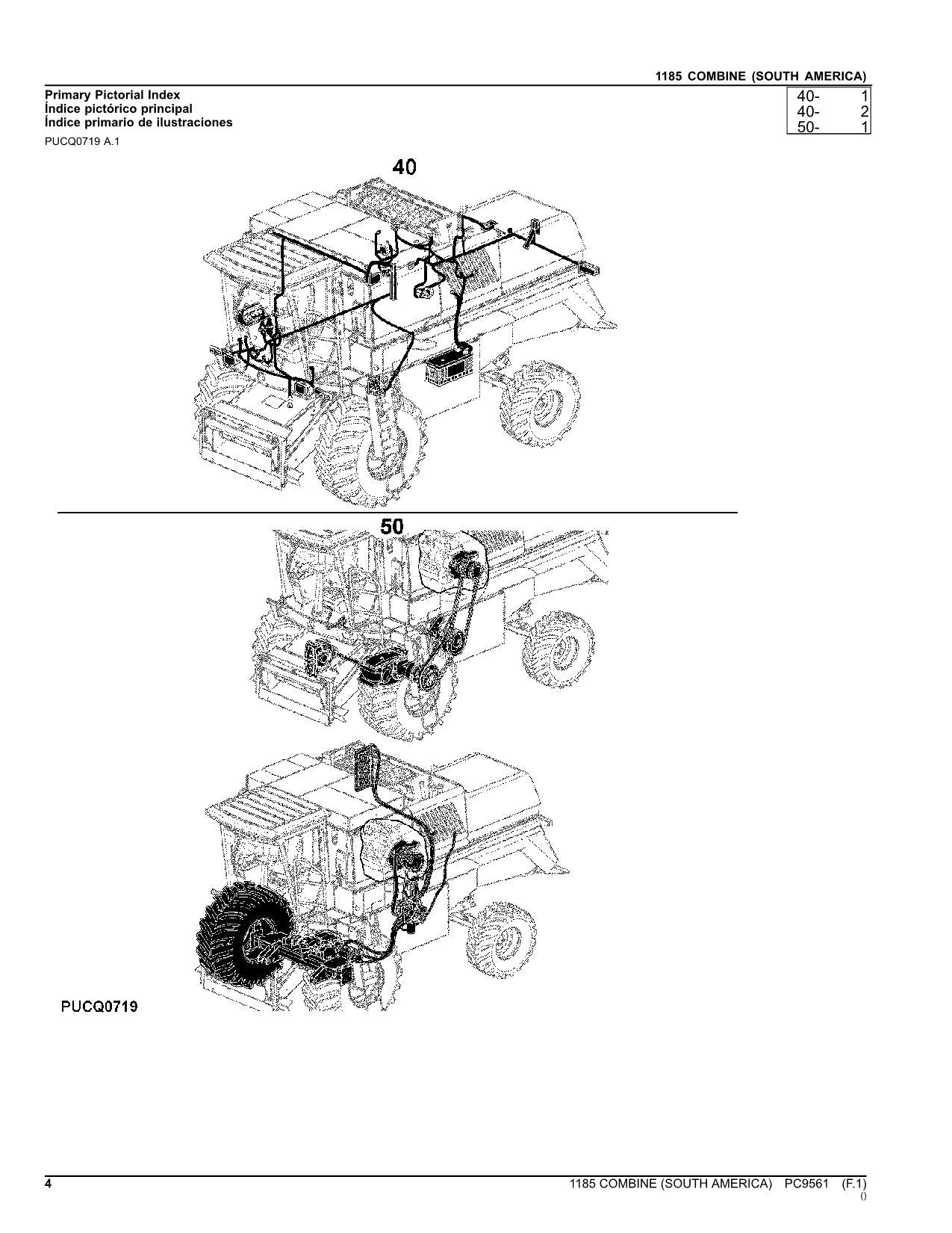 JOHN DEERE 1185 COMBINE PARTS CATALOG MANUAL