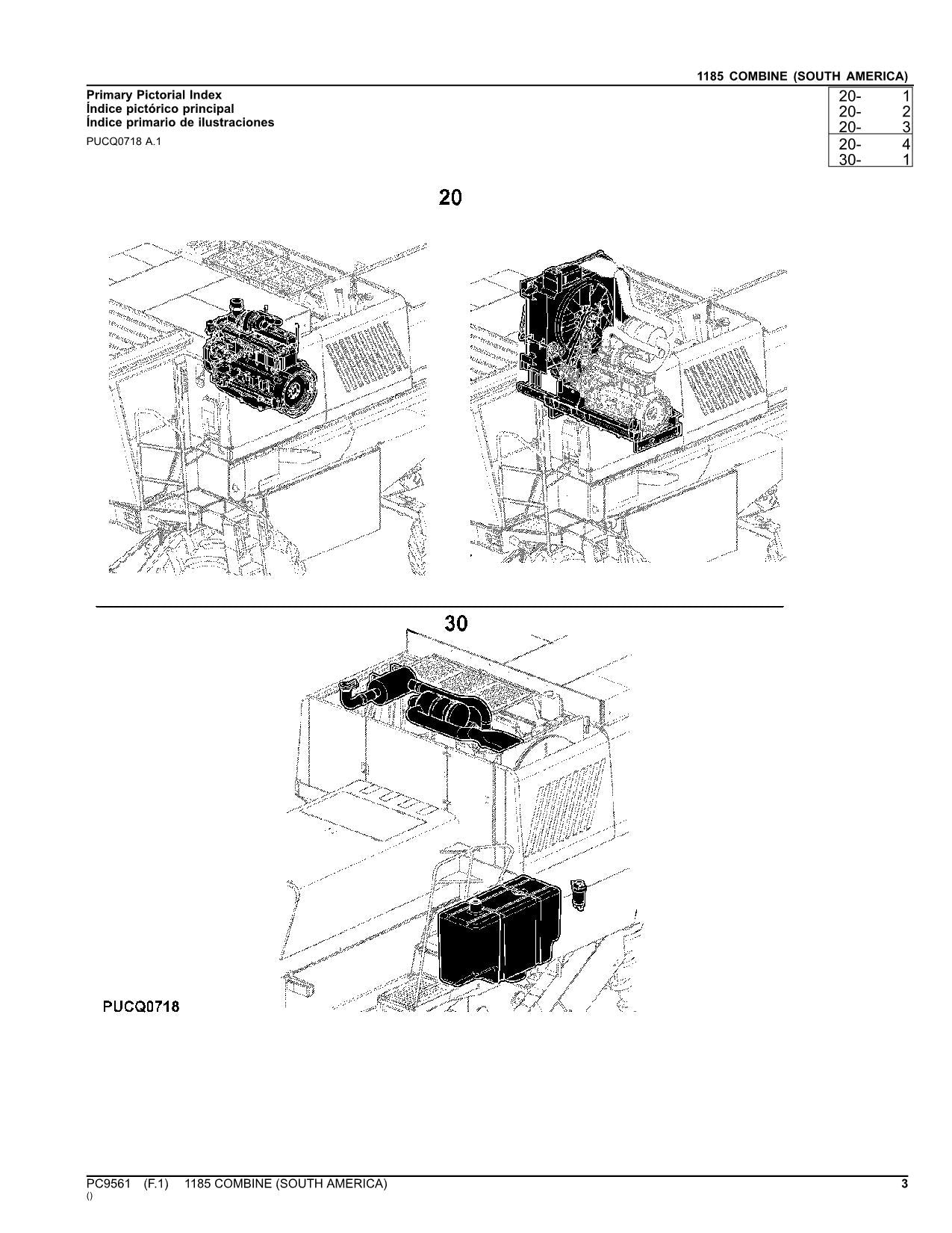 JOHN DEERE 1185 COMBINE PARTS CATALOG MANUAL