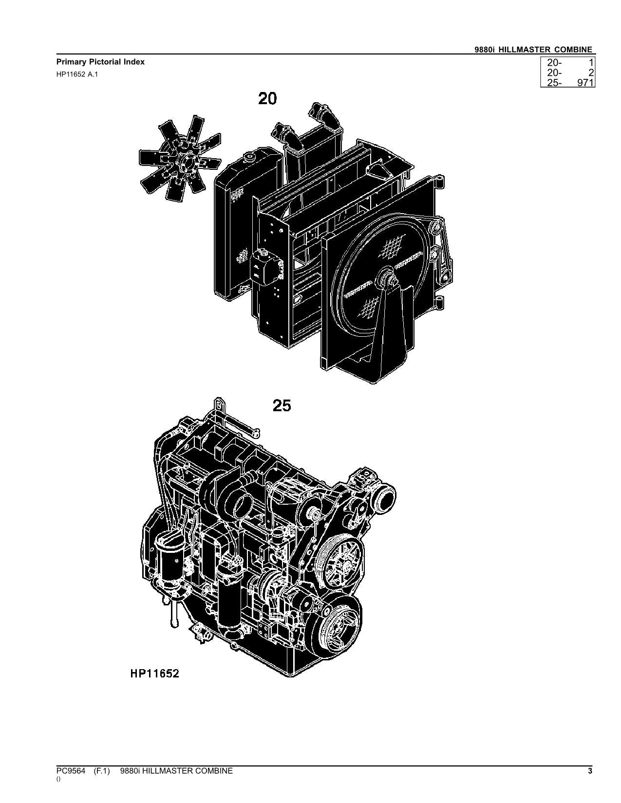 JOHN DEERE 9880I STS COMBINE PARTS CATALOG MANUAL #2