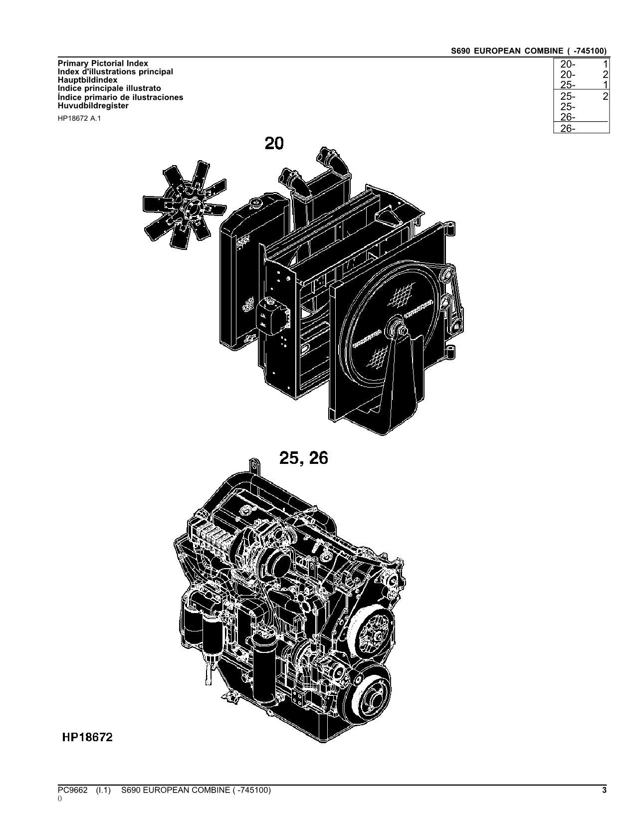 JOHN DEERE S690 MÄHDRESCHER-ERSATZTEILKATALOGHANDBUCH Nr. 12