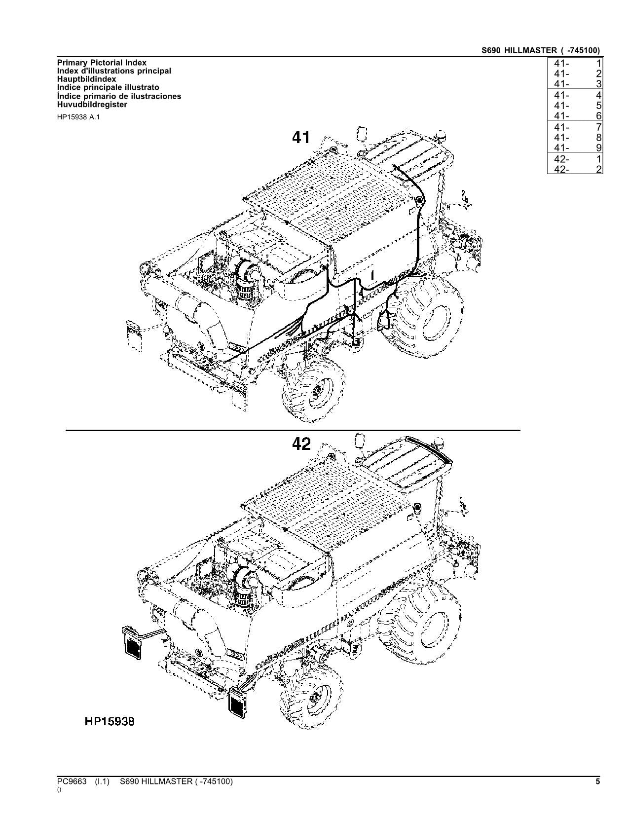 JOHN DEERE S690 COMBINE PARTS CATALOG MANUAL #13