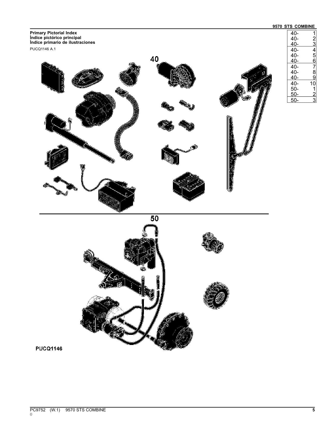 JOHN DEERE 9570 STS MÄHDRESCHER-ERSATZTEILKATALOGHANDBUCH Nr. 2