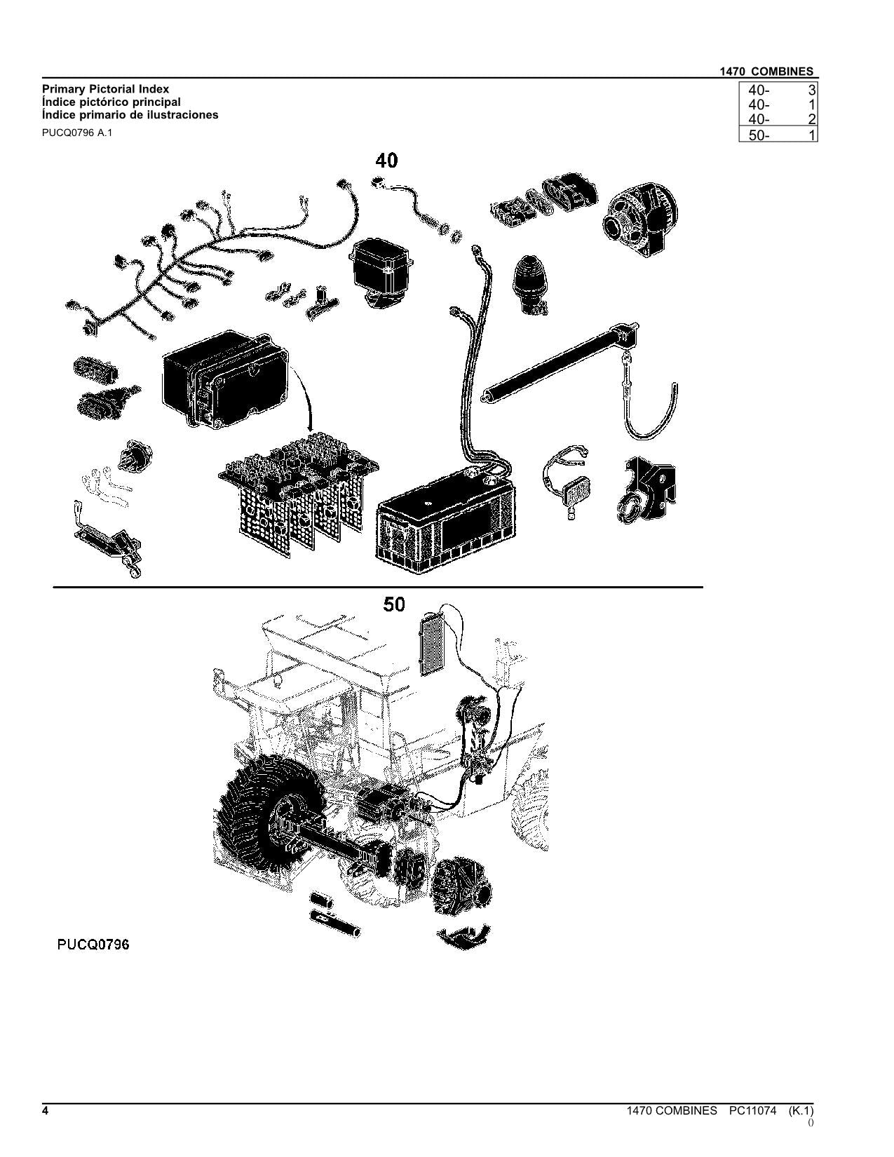 JOHN DEERE 1470 COMBINE PARTS CATALOG MANUAL #2