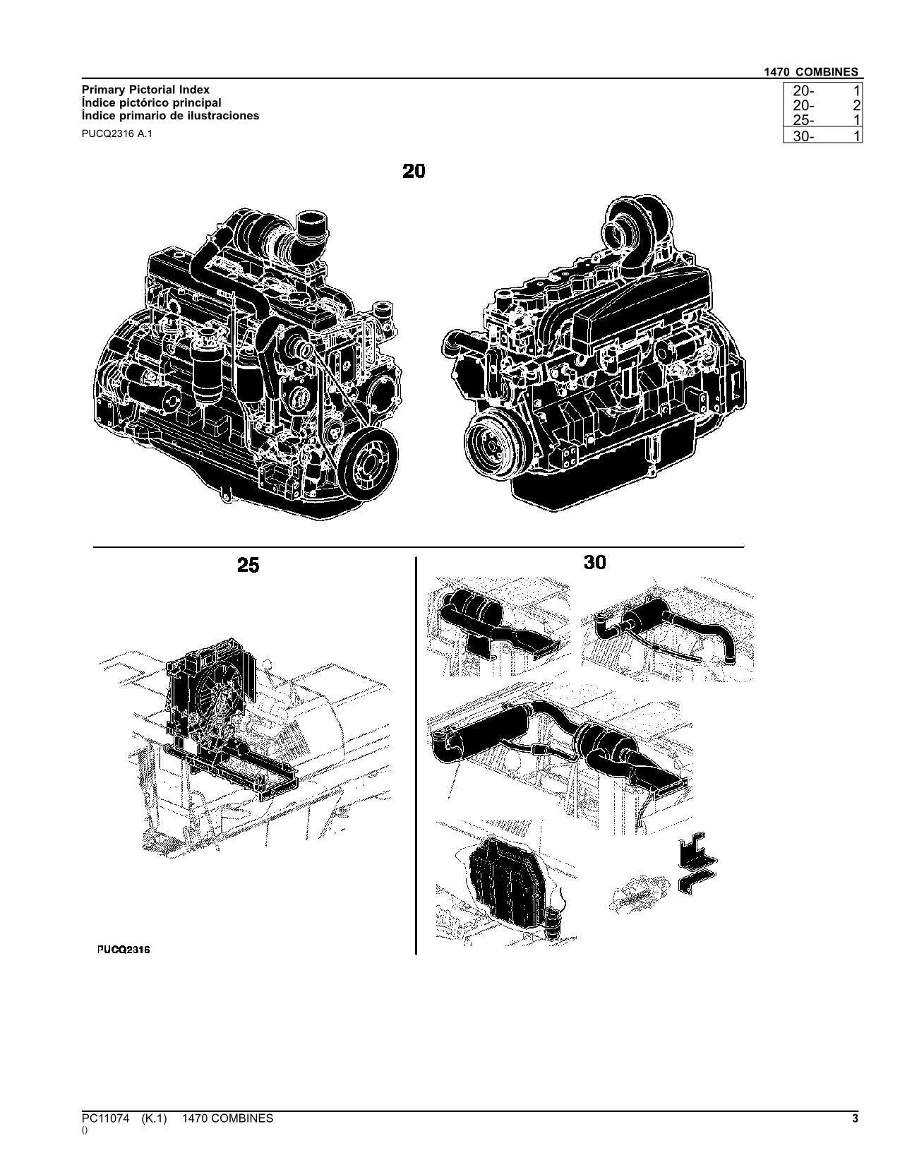 JOHN DEERE 1470 COMBINE PARTS CATALOG MANUAL #2