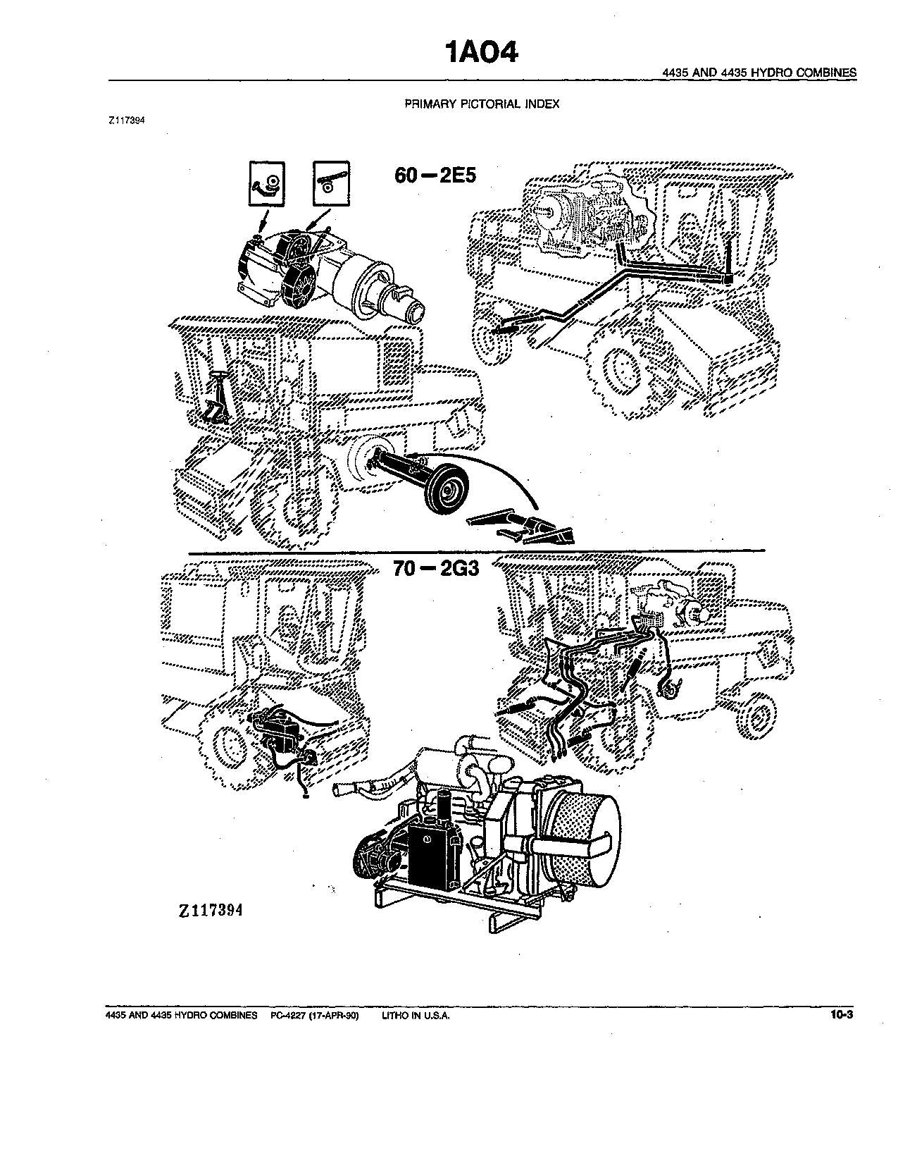 JOHN DEERE 4435 COMBINE PARTS CATALOG MANUAL