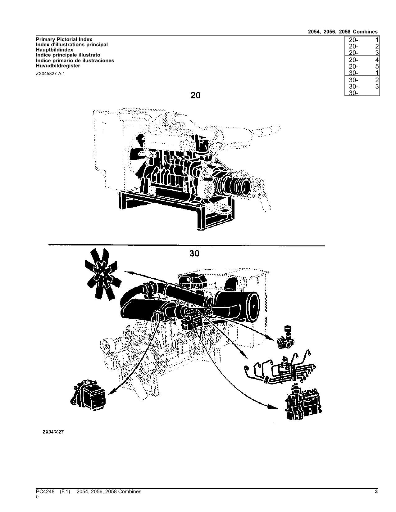 JOHN DEERE 2054 2056 2058 MÄHDRESCHER-ERSATZTEILKATALOGHANDBUCH