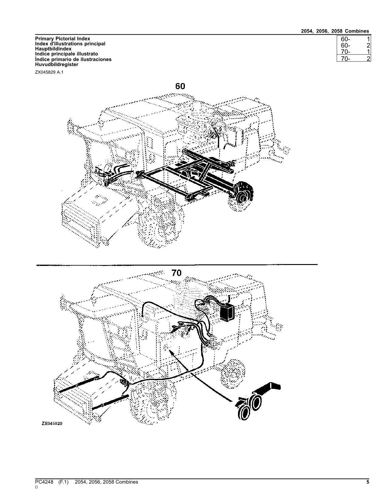 JOHN DEERE 2054 2056 2058 MÄHDRESCHER-ERSATZTEILKATALOGHANDBUCH