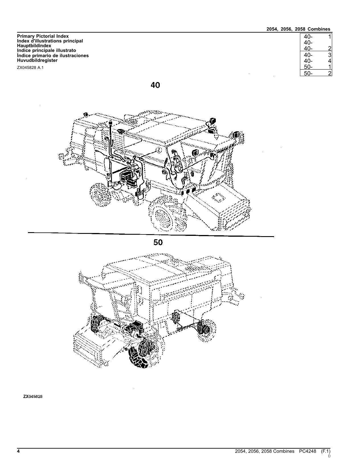 JOHN DEERE 2054 2056 2058 MÄHDRESCHER-ERSATZTEILKATALOGHANDBUCH