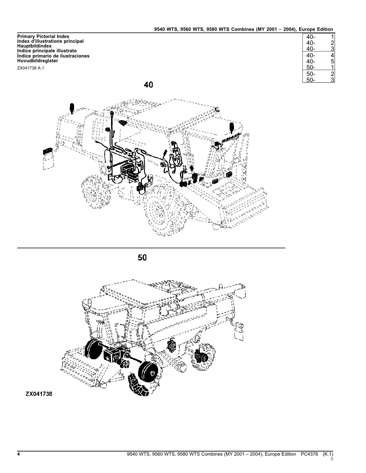 MANUEL DU CATALOGUE DES PIÈCES DE LA MOISSONNEUSE-BATTEUSE JOHN DEERE 9540WTS 9560WTS 9580WTS