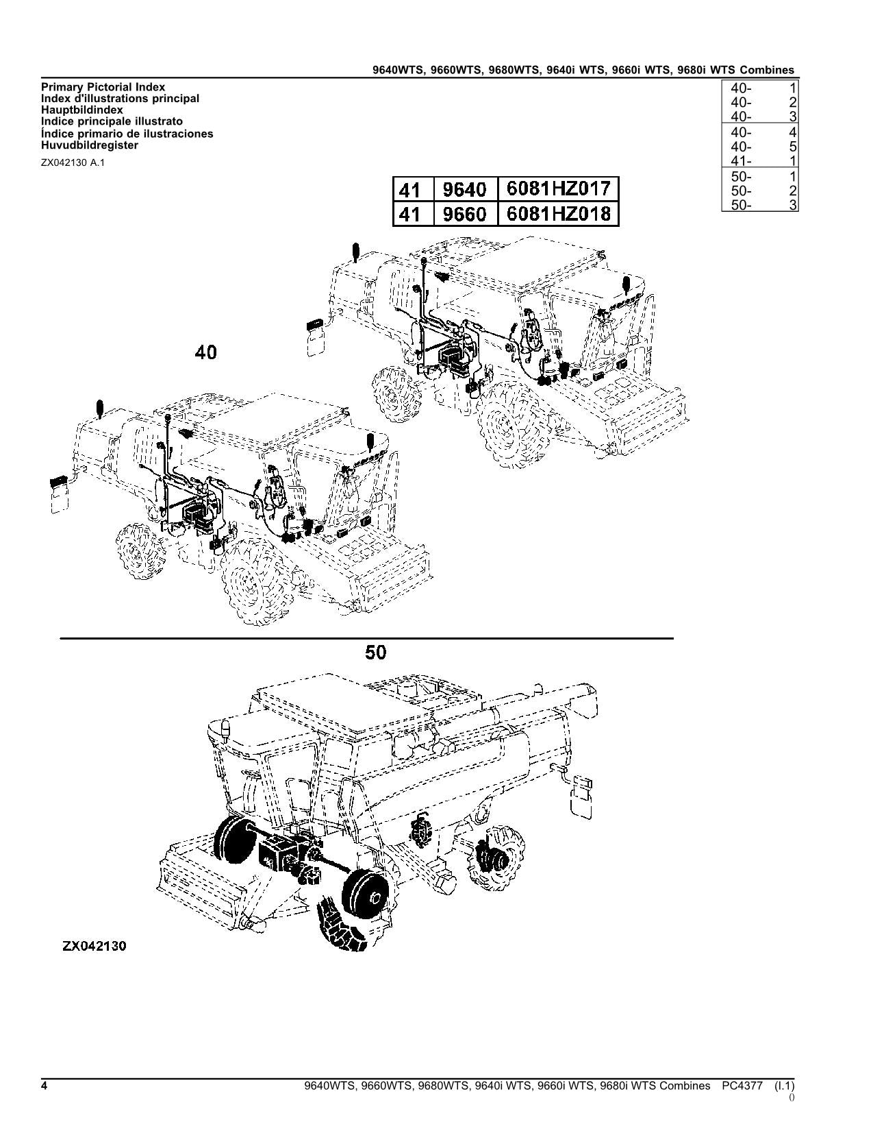 MANUEL DU CATALOGUE DES PIÈCES DE LA MOISSONNEUSE-BATTEUSE JOHN DEERE 9640 WTS 9660 9680 9640I 9660I 9680I