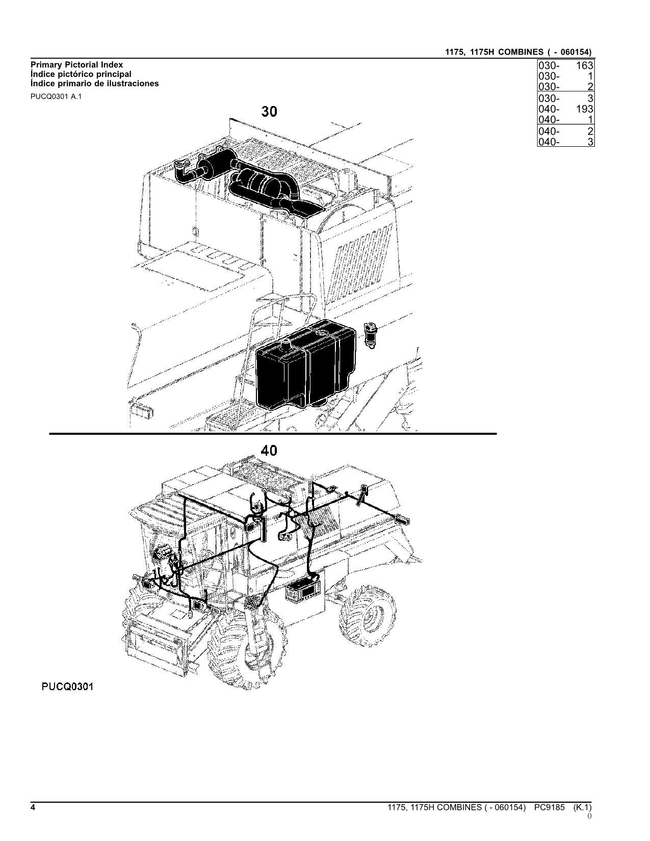 MANUEL DU CATALOGUE DES PIÈCES DE LA MOISSONNEUSE-BATTEUSE JOHN DEERE 1175 1175H