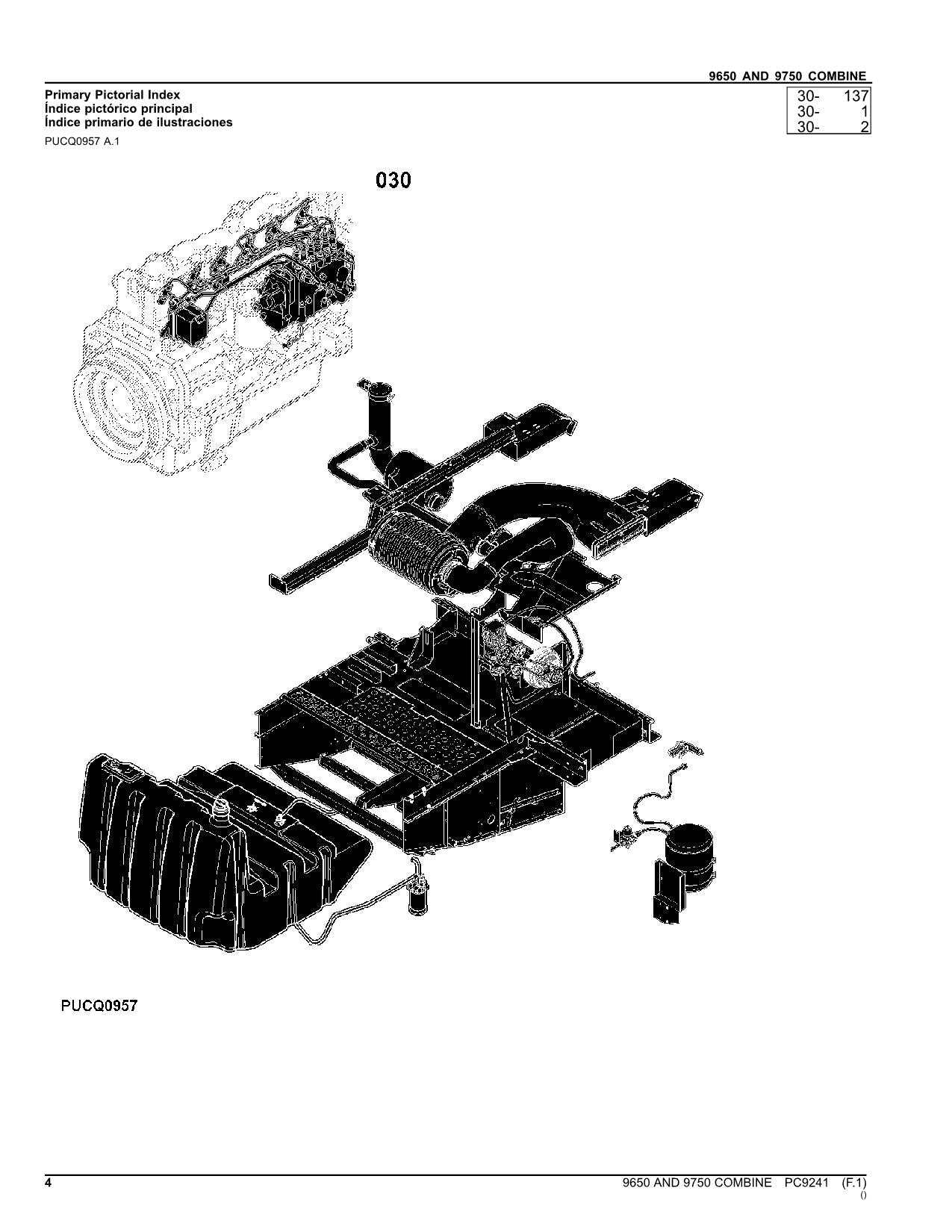 JOHN DEERE 9650 9750 STS MÄHDRESCHER-TEILEKATALOGHANDBUCH