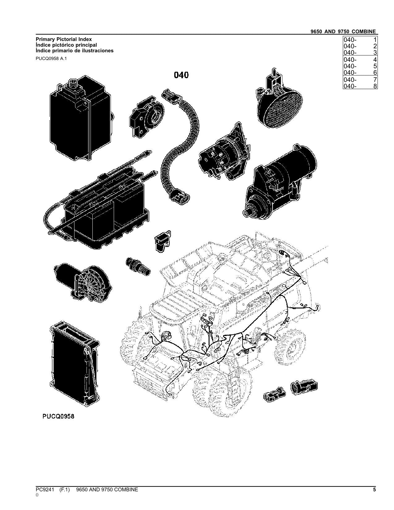 JOHN DEERE 9650 9750 STS MÄHDRESCHER-TEILEKATALOGHANDBUCH