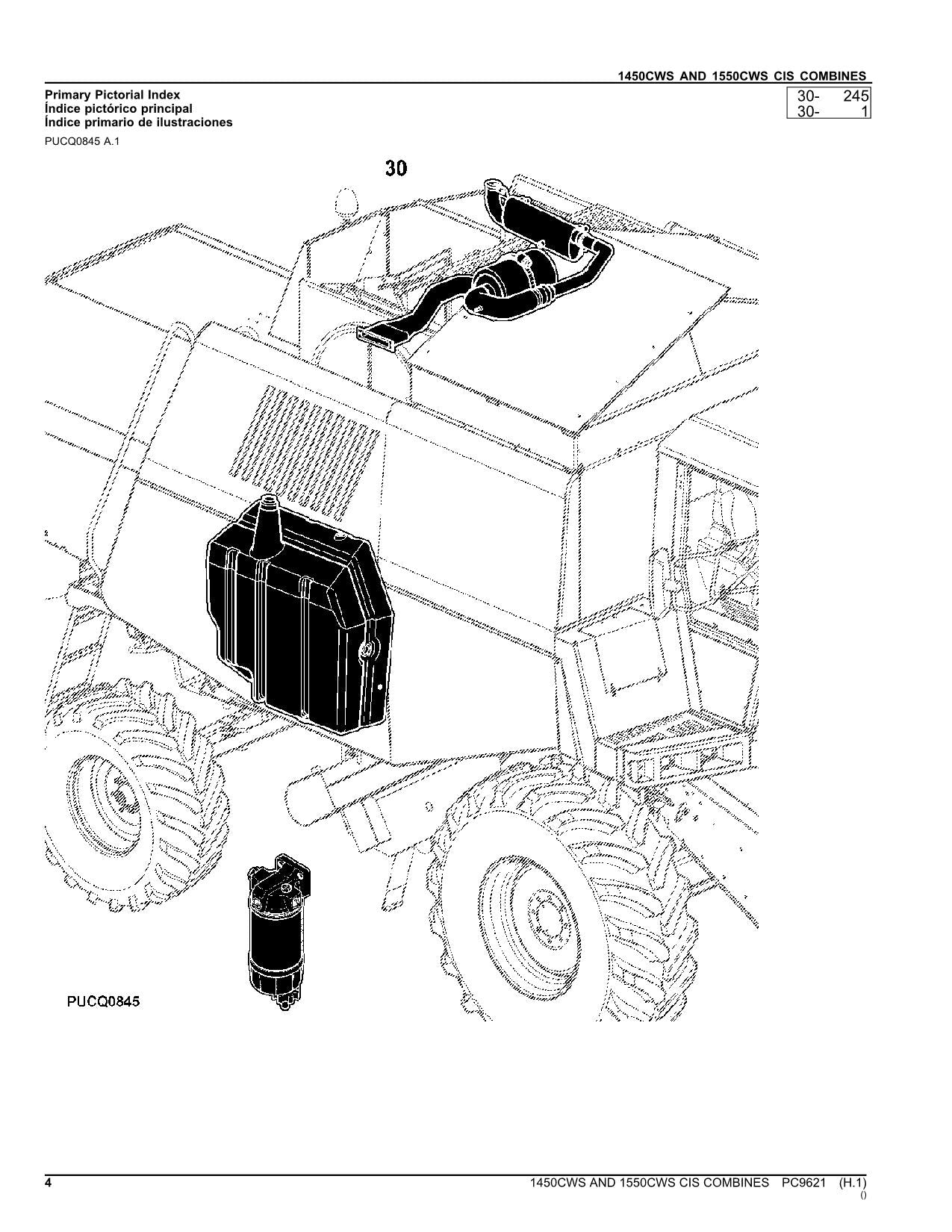 JOHN DEERE 1450 1550 COMBINE PARTS CATALOG MANUAL #2