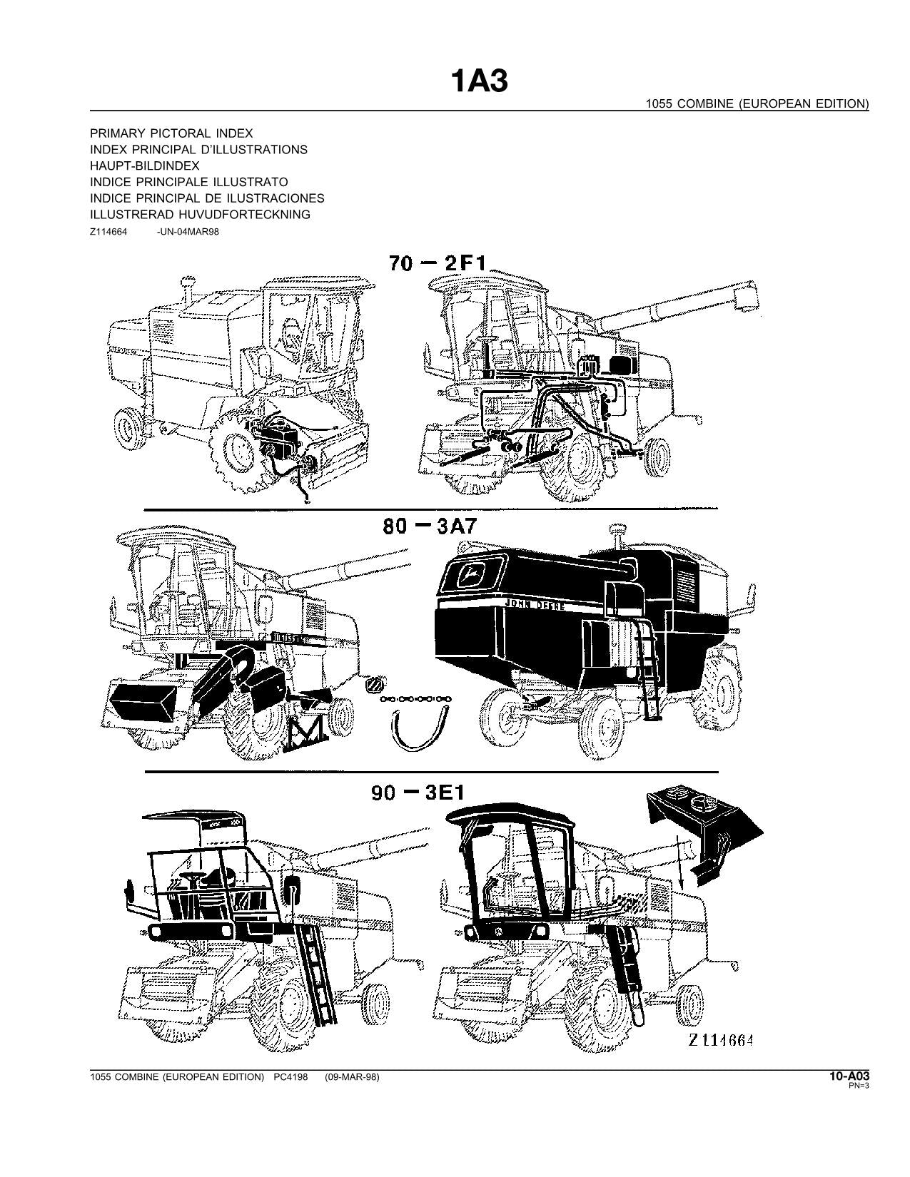 MANUEL DU CATALOGUE DES PIÈCES DE LA MOISSONNEUSE-BATTEUSE JOHN DEERE 1055