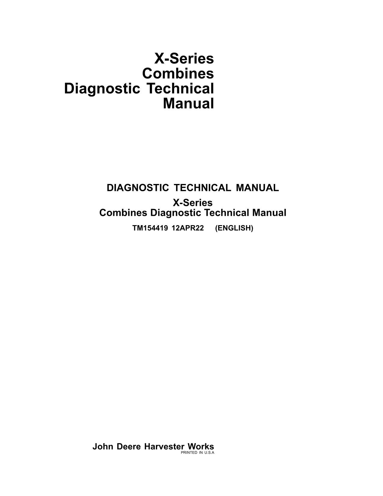 MANUEL DE DIAGNOSTIC DE LA MOISSONNEUSE-BATTEUSE JOHN DEERE X9 1000 X9 1100