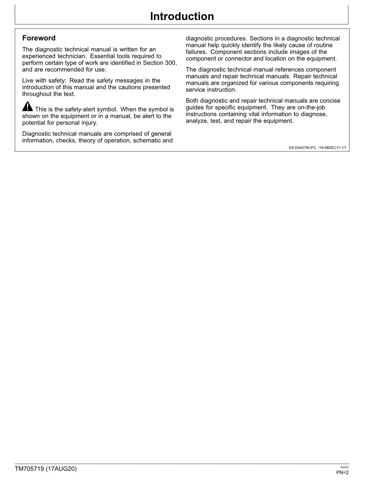 JOHN DEERE C120 MÄHDRESCHER DIAGNOSEHANDBUCH Nr. 1