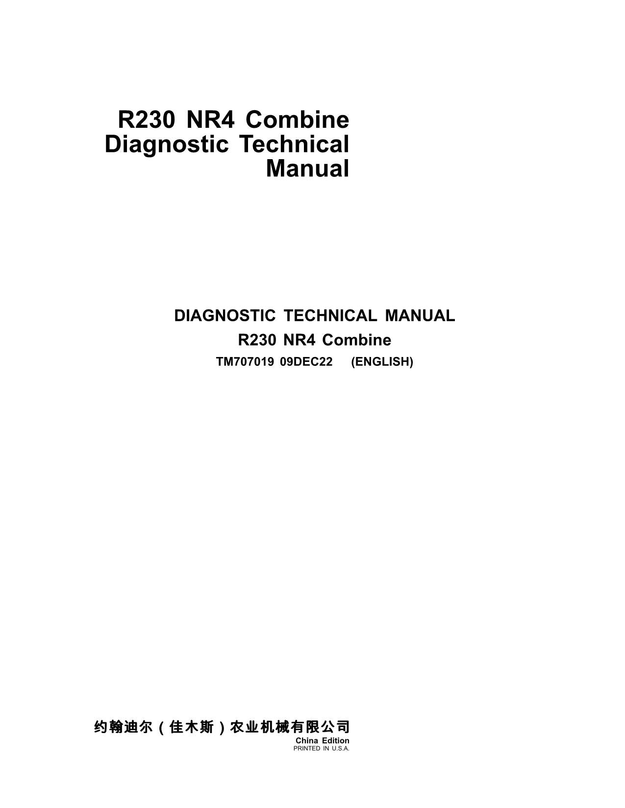 JOHN DEERE W230 MÄHDRESCHER DIAGNOSEHANDBUCH Nr. 2