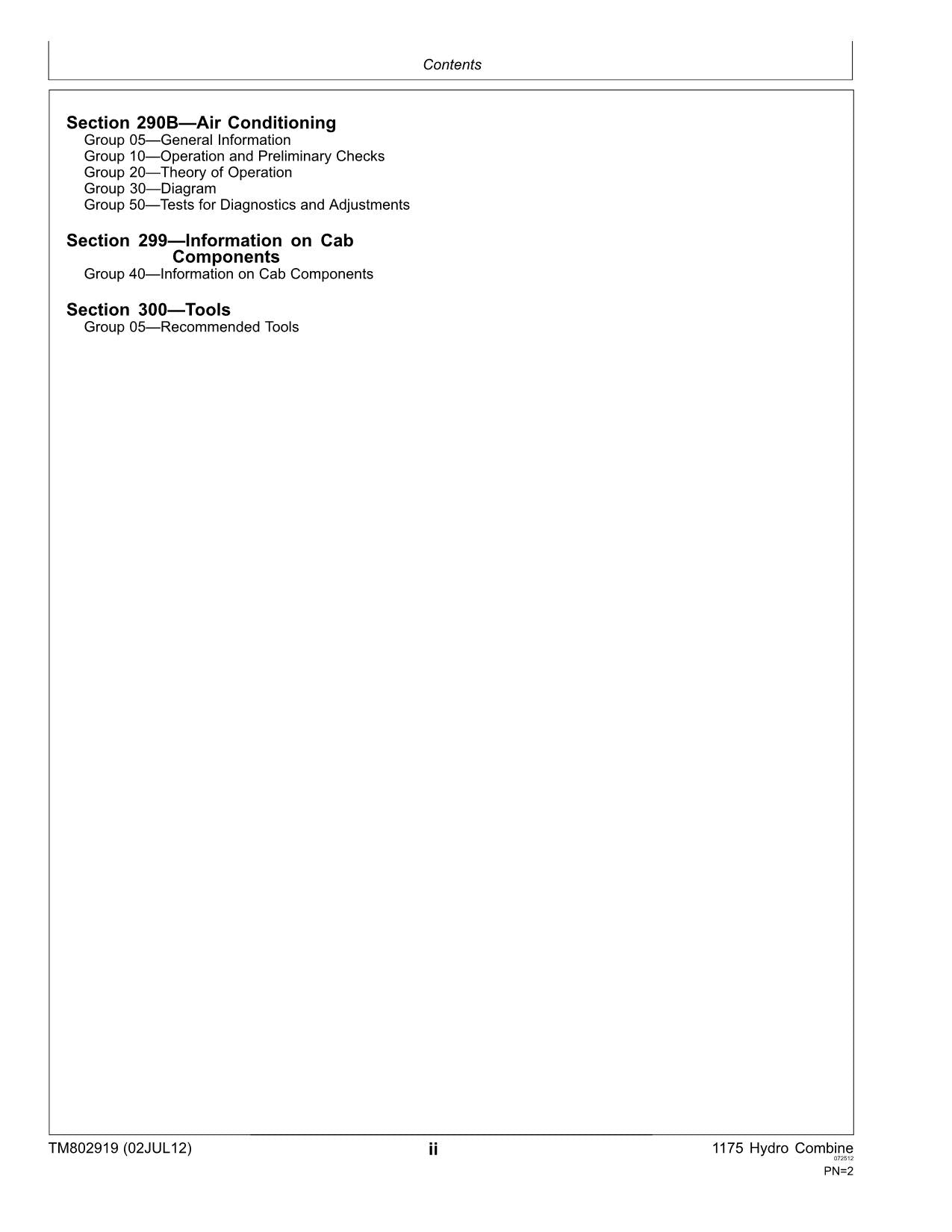 MANUEL DE DIAGNOSTIC DE LA MOISSONNEUSE-BATTEUSE JOHN DEERE 1175 HYDRO 1175