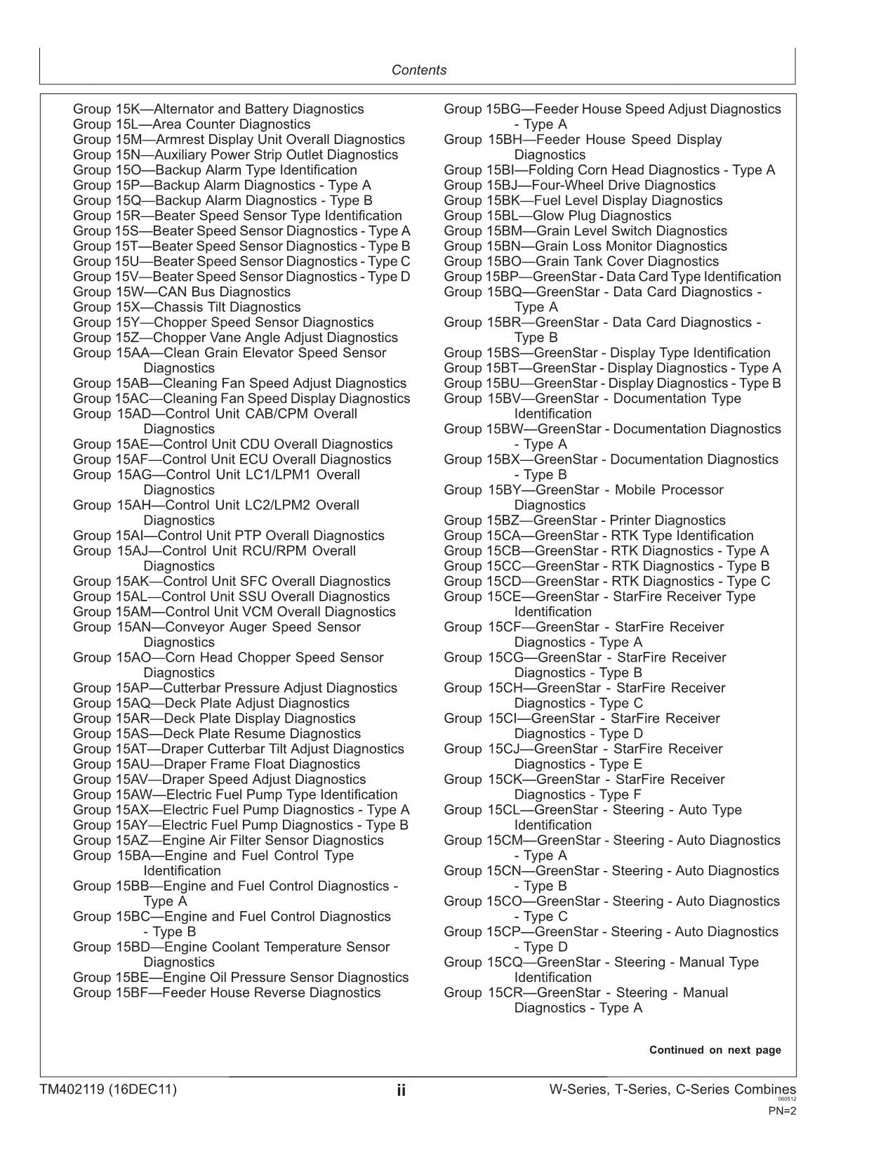 JOHN DEERE T550 T560 T660 T670 C670 MÄHDRESCHER DIAGNOSEHANDBUCH