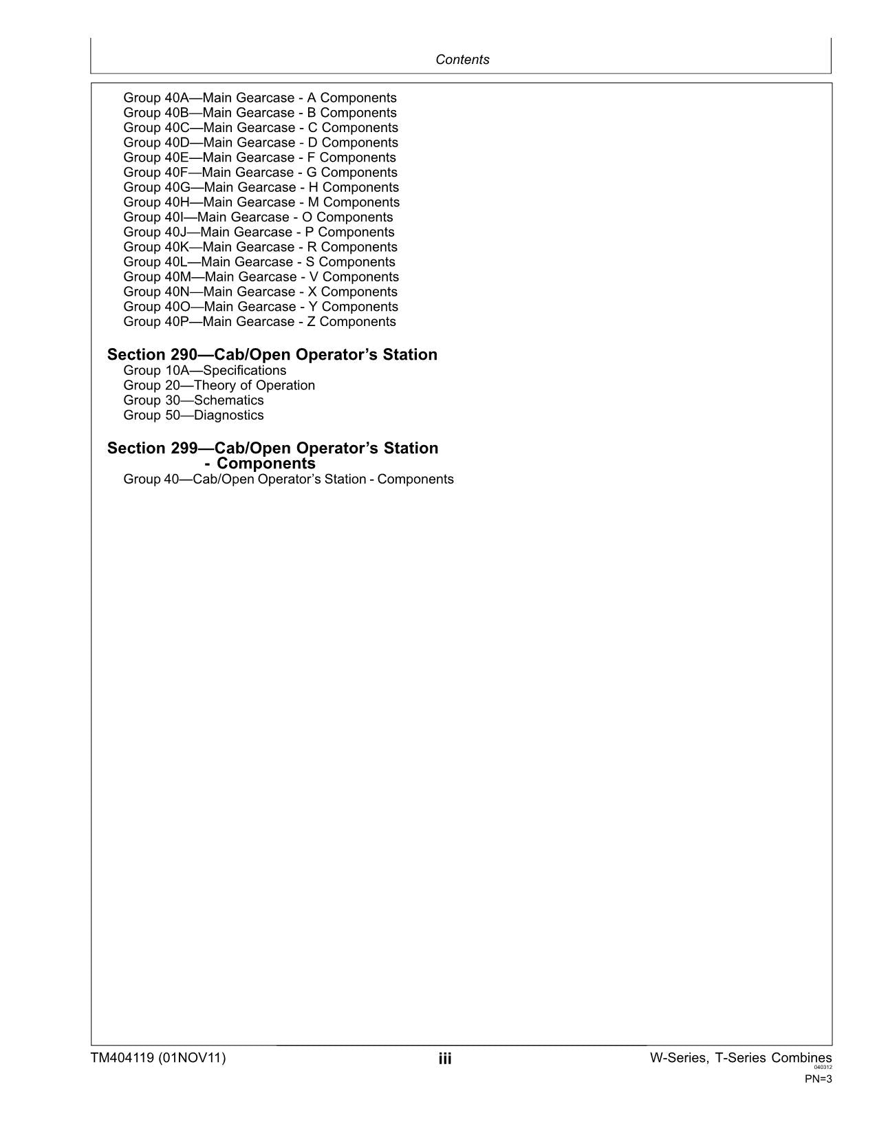 JOHN DEERE W540 W550 W650 W660 T550 T560 T660 T670 MÄHDRESCHER DIAGNOSEHANDBUCH Nr. 3