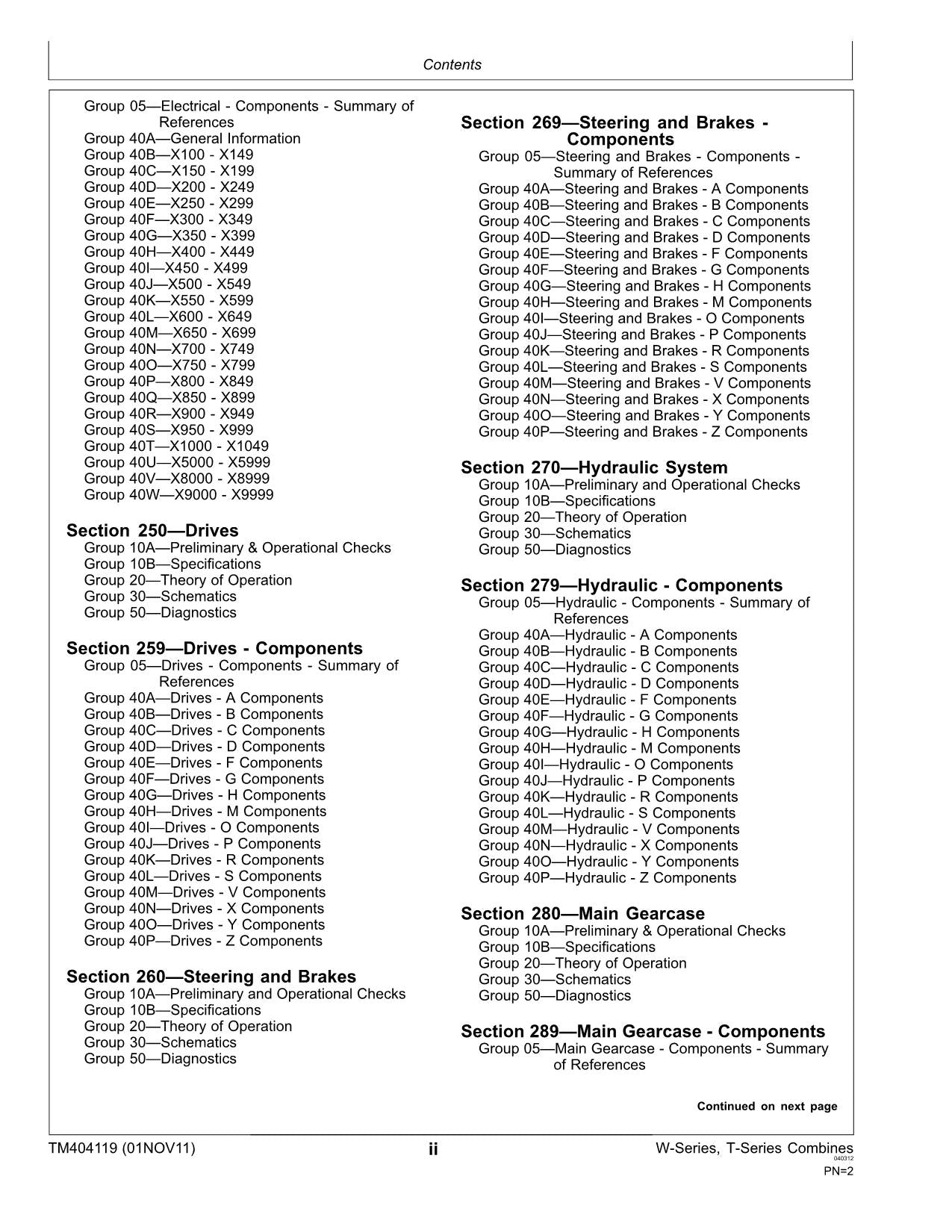 JOHN DEERE W540 W550 W650 W660 T550 T560 T660 T670 MÄHDRESCHER DIAGNOSEHANDBUCH Nr. 3