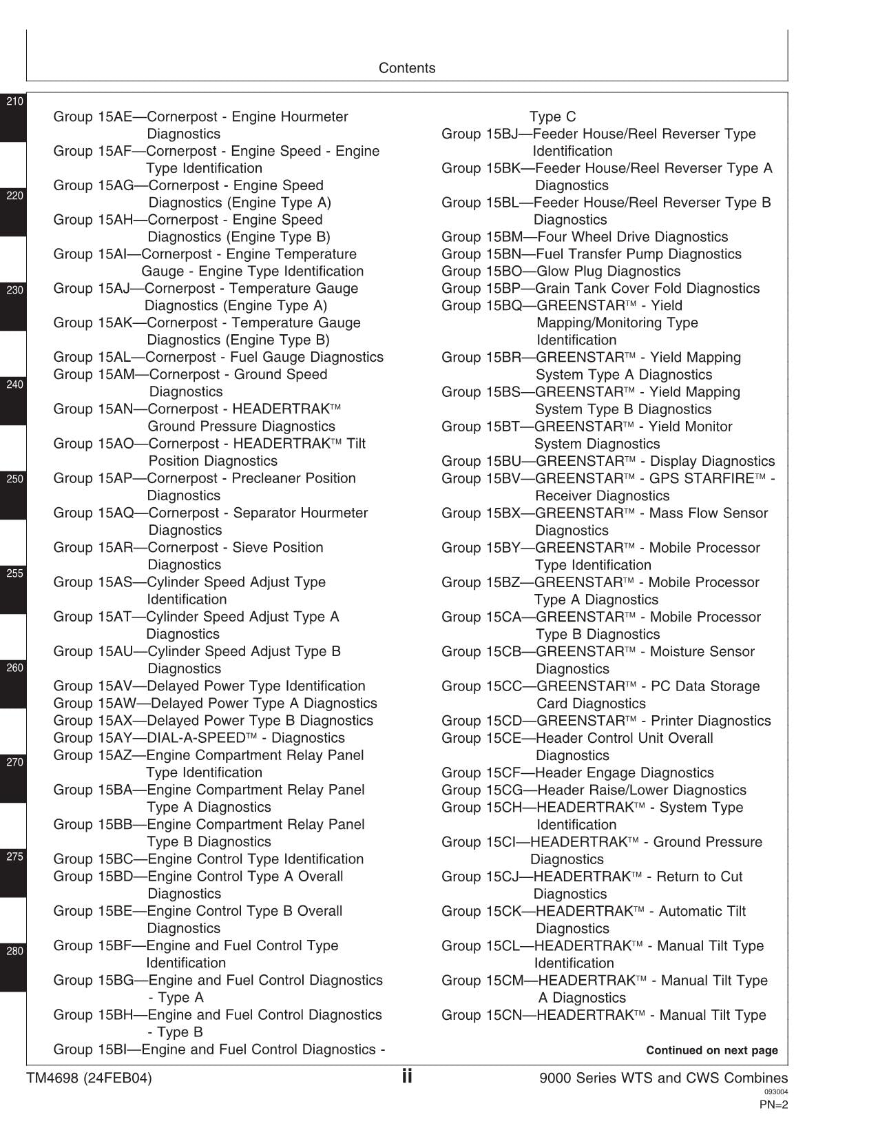 JOHN DEERE 9540 9560 9580 9640 9660 9680 MÄHDRESCHER DIAGNOSEHANDBUCH