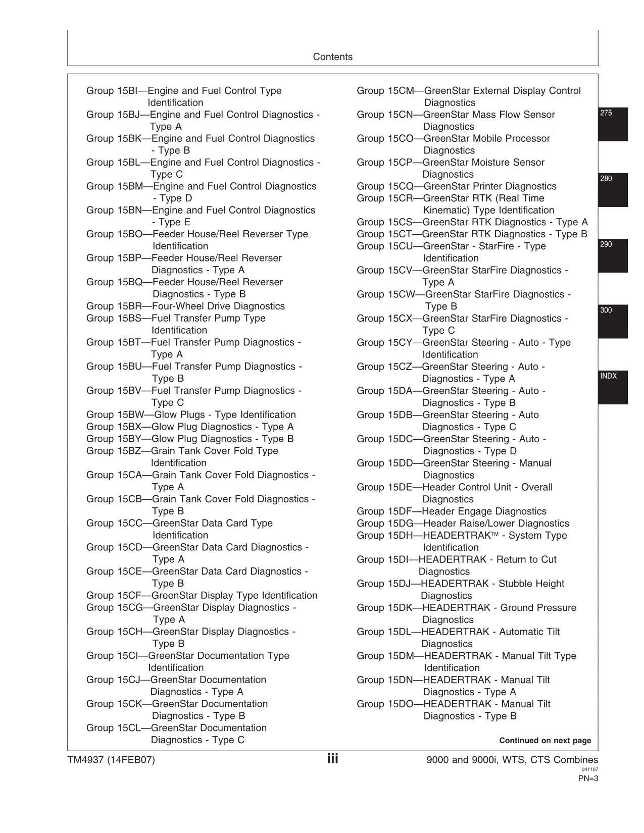 JOHN DEERE 9540 9560 9580 9640 9660 9680 HILLMASTER  COMBINE DIAGNOSTIC MANUAL