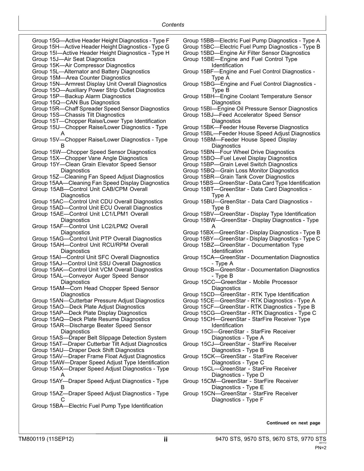 JOHN DEERE 9470 STS 9570 STS 9670 STS 9770 STS MÄHDRESCHER DIAGNOSEHANDBUCH