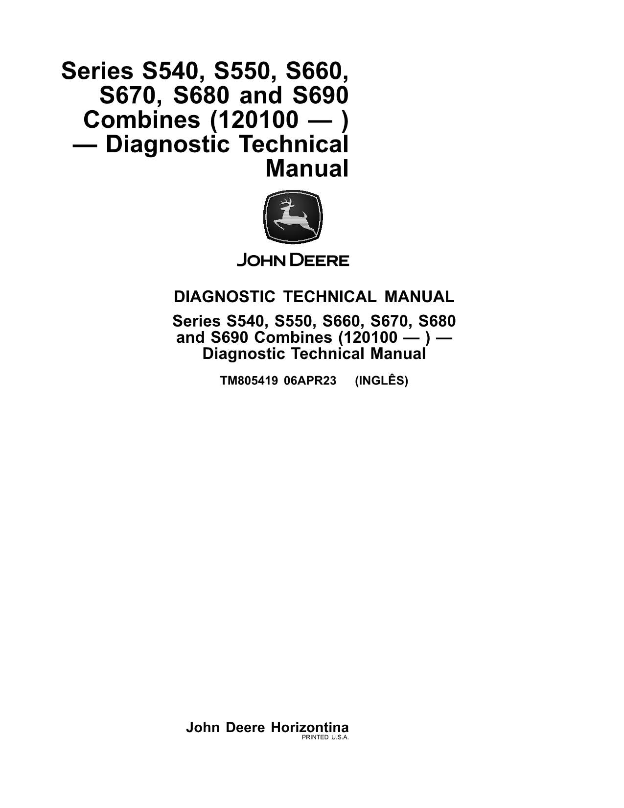 JOHN DEERE S540 S550 S660 S670 S680 S690 MÄHDRESCHER DIAGNOSEHANDBUCH Nr. 2