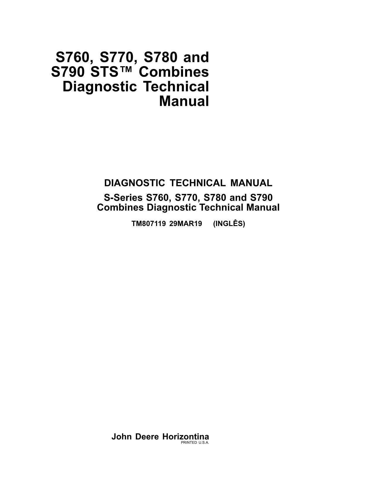 MANUEL DE DIAGNOSTIC DE LA MOISSONNEUSE-BATTEUSE JOHN DEERE S760 S770 S780 S790