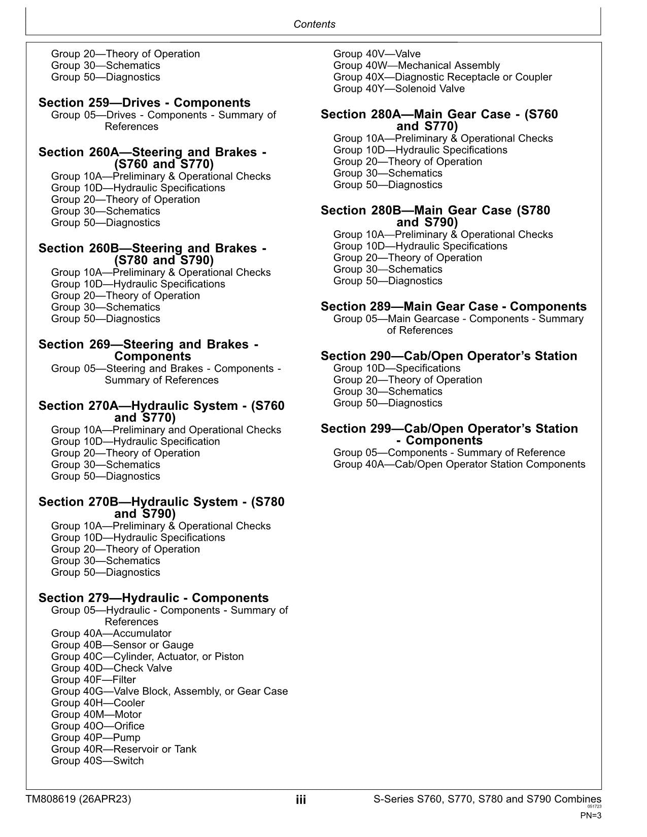 JOHN DEERE S760 S780 S770 S790 COMBINE DIAGNOSTIC MANUAL