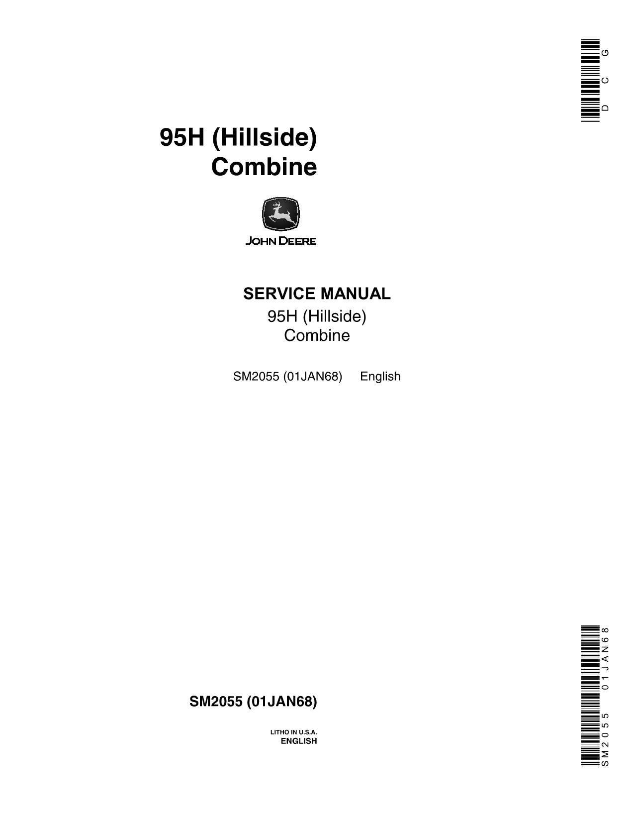 JOHN DEERE 95H COMBINE REPAIR MANUAL